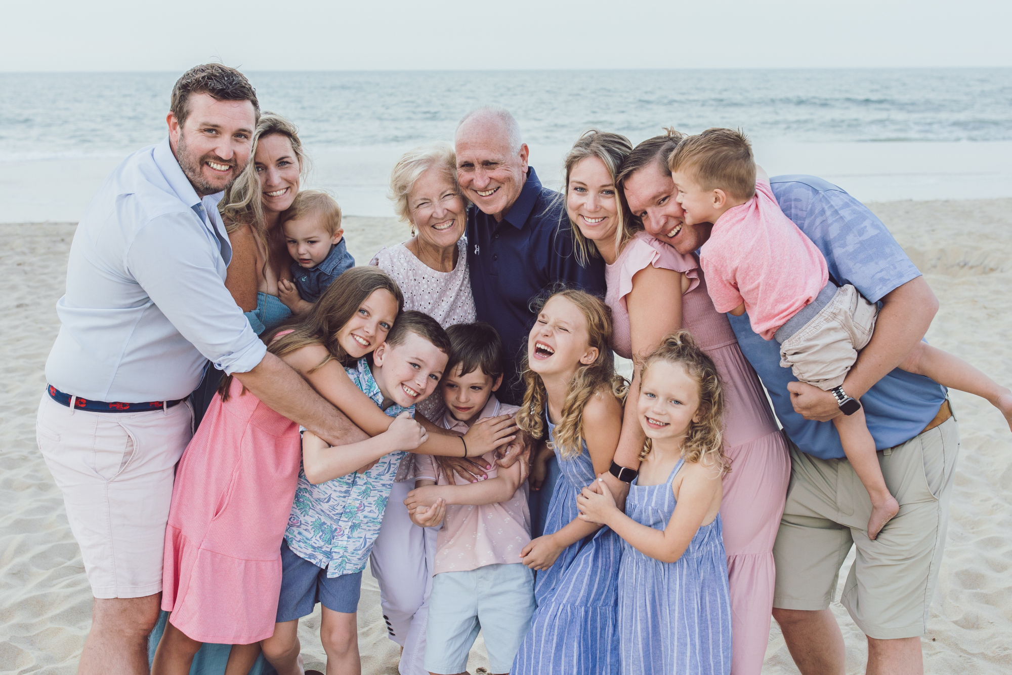 Family beach walk on Fenwick Island