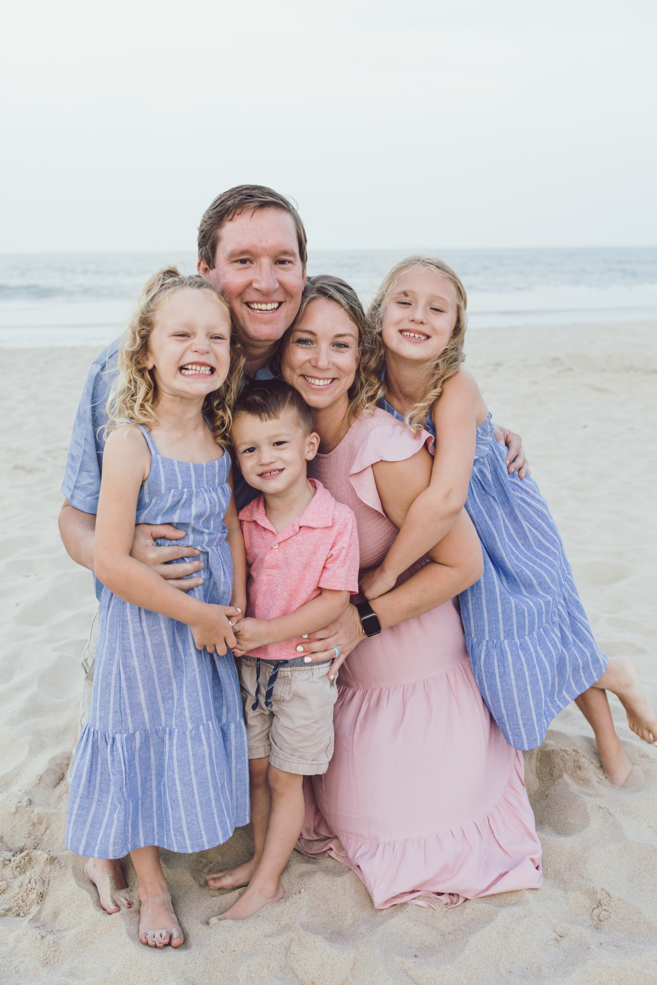 Candid family moment on Fenwick Island beach