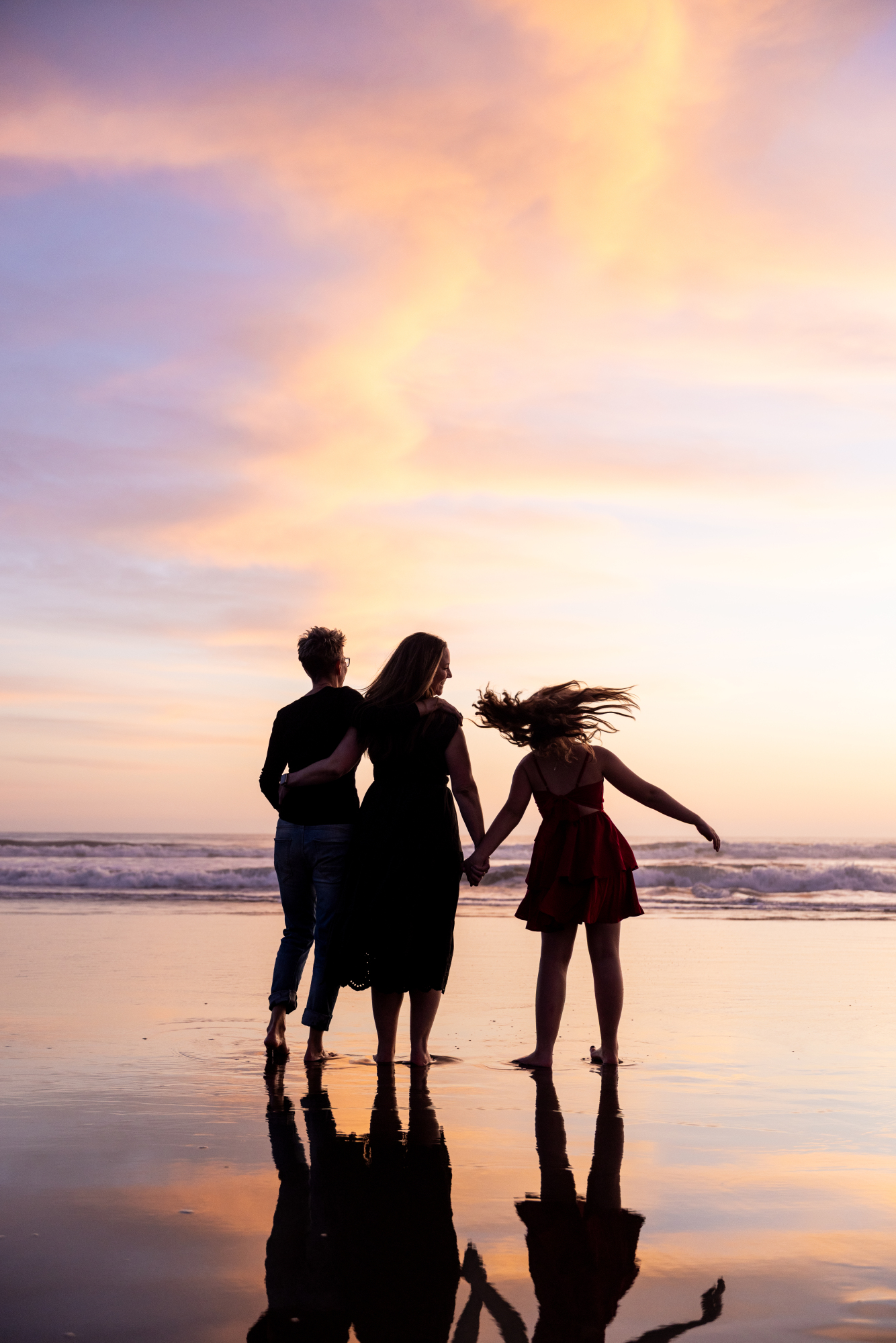 Sunset silhouette portrait on Fenwick Island